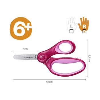 Preview: Fiskars Glitter Kinderschere 13cm pink 6+